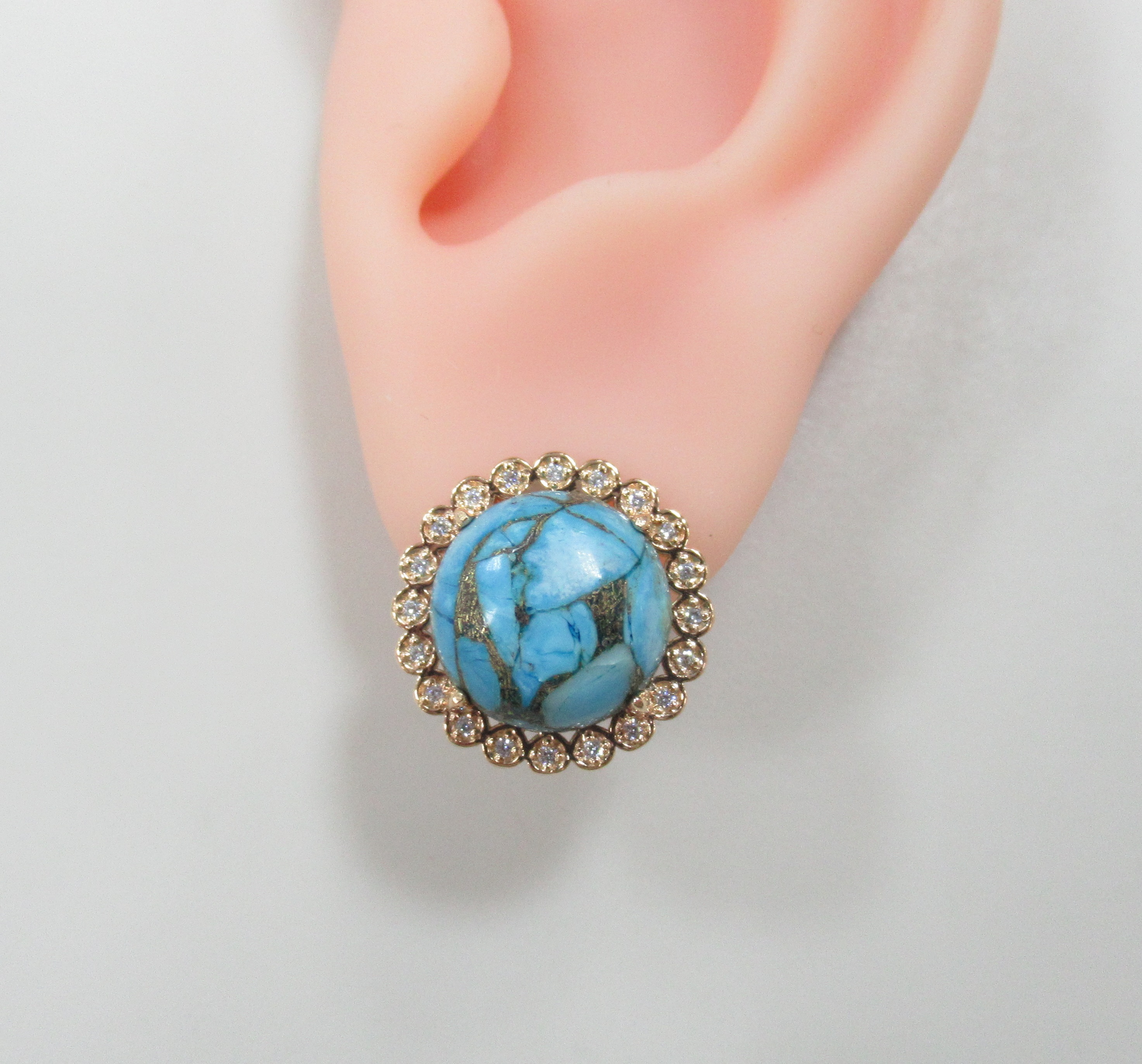 Серебряные серьги с бирюзой